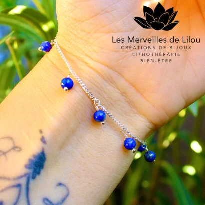 Bracelet Léna en Lapis lazuli & Argent 925 - Les Merveilles de