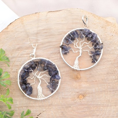 Pendentif « Arbre de vie » en Cordiérite - Les Merveilles de