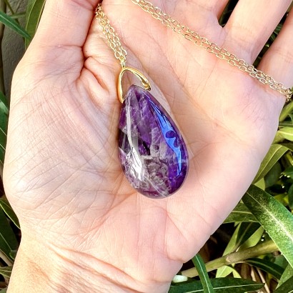 Collier sautoir en Améthyste - Les Merveilles de Lilou