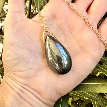 Collier sautoir en Hématite - Les Merveilles de Lilou