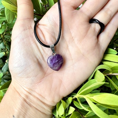Pendentif Coeur en Améthyste - Les Merveilles de Lilou