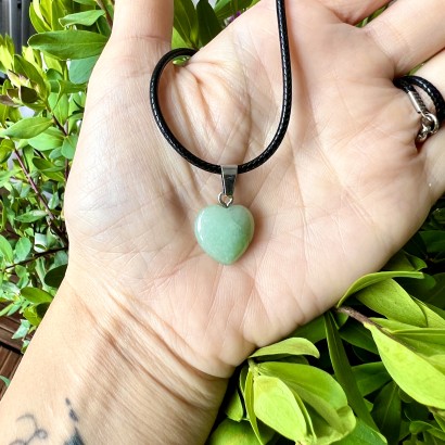 Pendentif Coeur en Aventurine verte - Les Merveilles de Lilou