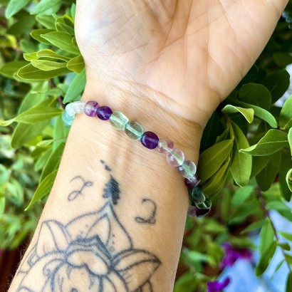 Bracelet Pierres Roulées en Fluorite - Les Merveilles de Lilou