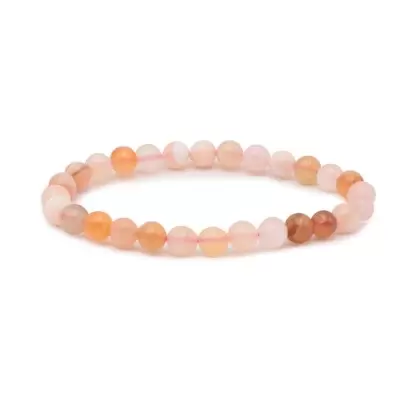 Bracelet à boules en Agate Rose - Les Merveilles de Lilou