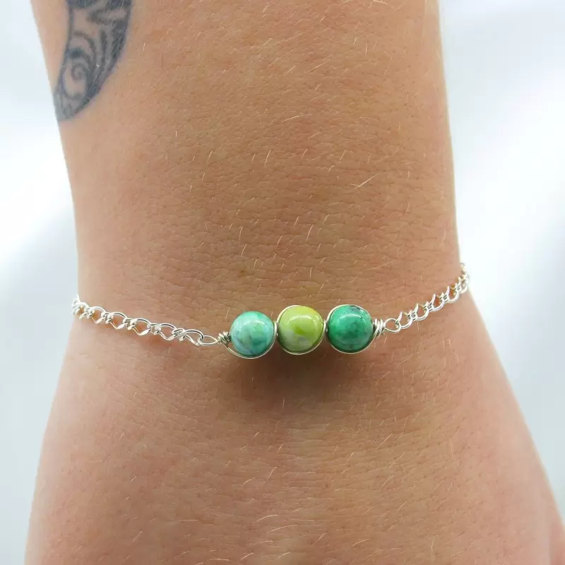 Bracelet « Elena » en Variscite - Les Merveilles de Lilou Bracelet « Elena » en Variscite - Les Merveilles de Lilou