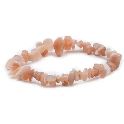 Bracelet baroque en Pierre de Lune Rose - Les Merveilles de