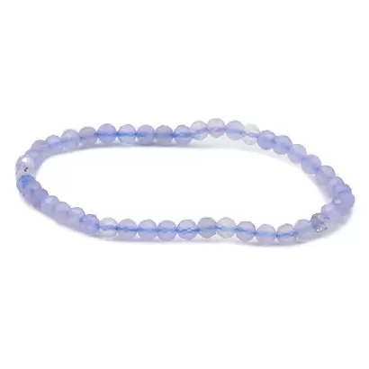 Bracelet facetté en Calcédoine Bleue - Les Merveilles de Lilou