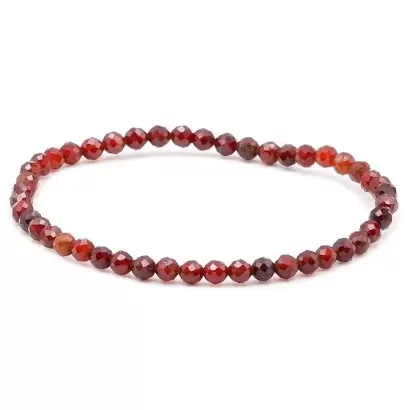 Bracelet facetté en Grenat Brun Hessonite - Les Merveilles de