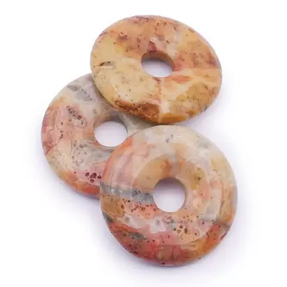 Pendentif Donut en Agate Crazy Lace - Les Merveilles de Lilou